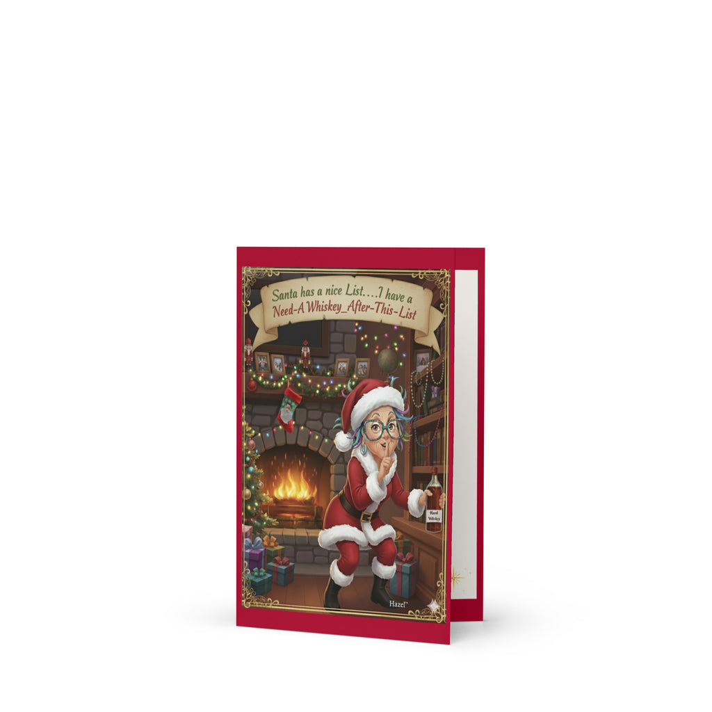 Santa's Whiskey List Holiday Greeting Card