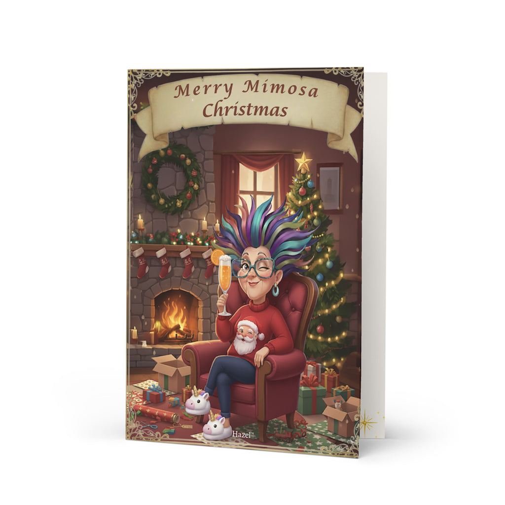 Merry Mimosa Sassy Christmas Greeting Card