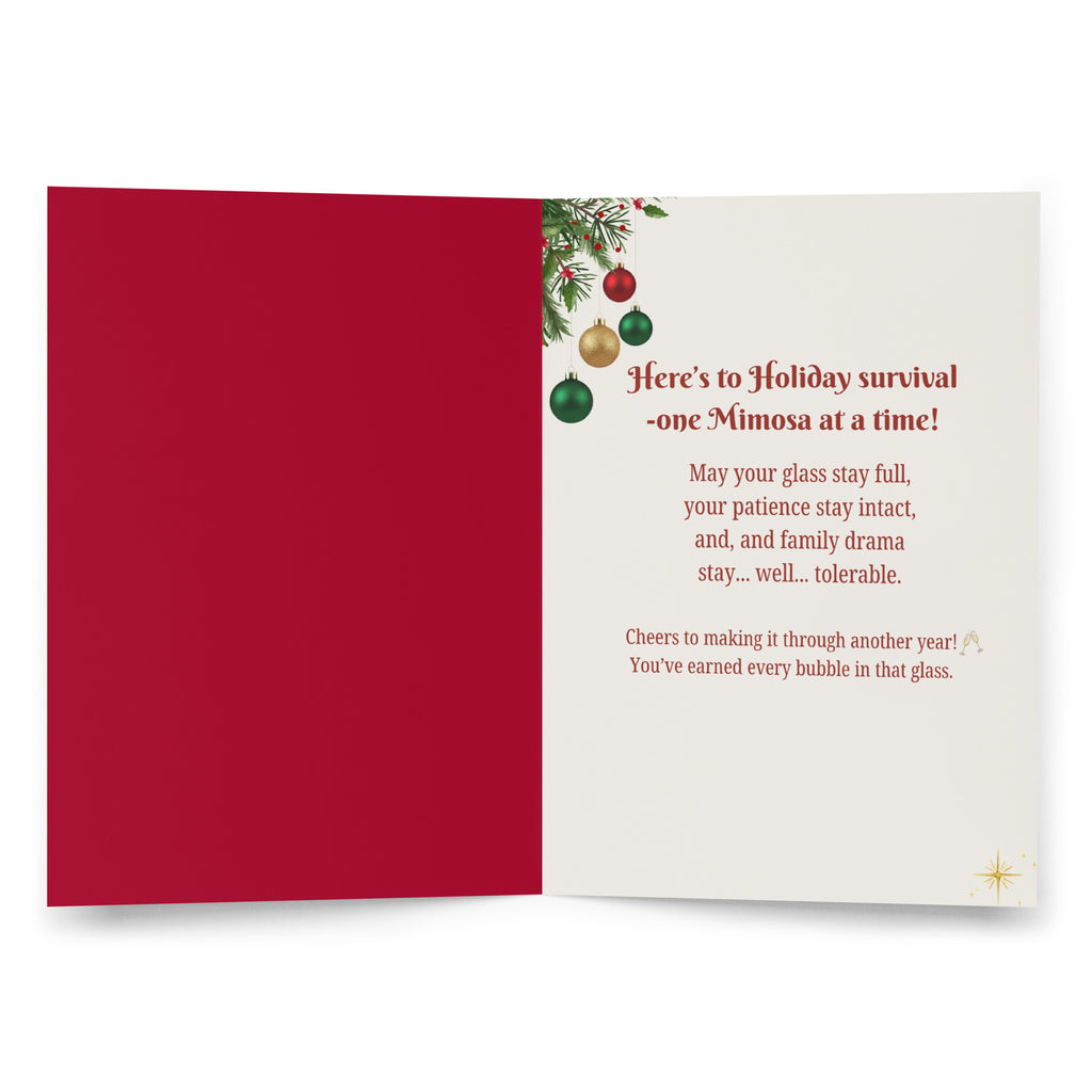 Merry Mimosa Sassy Christmas Greeting Card
