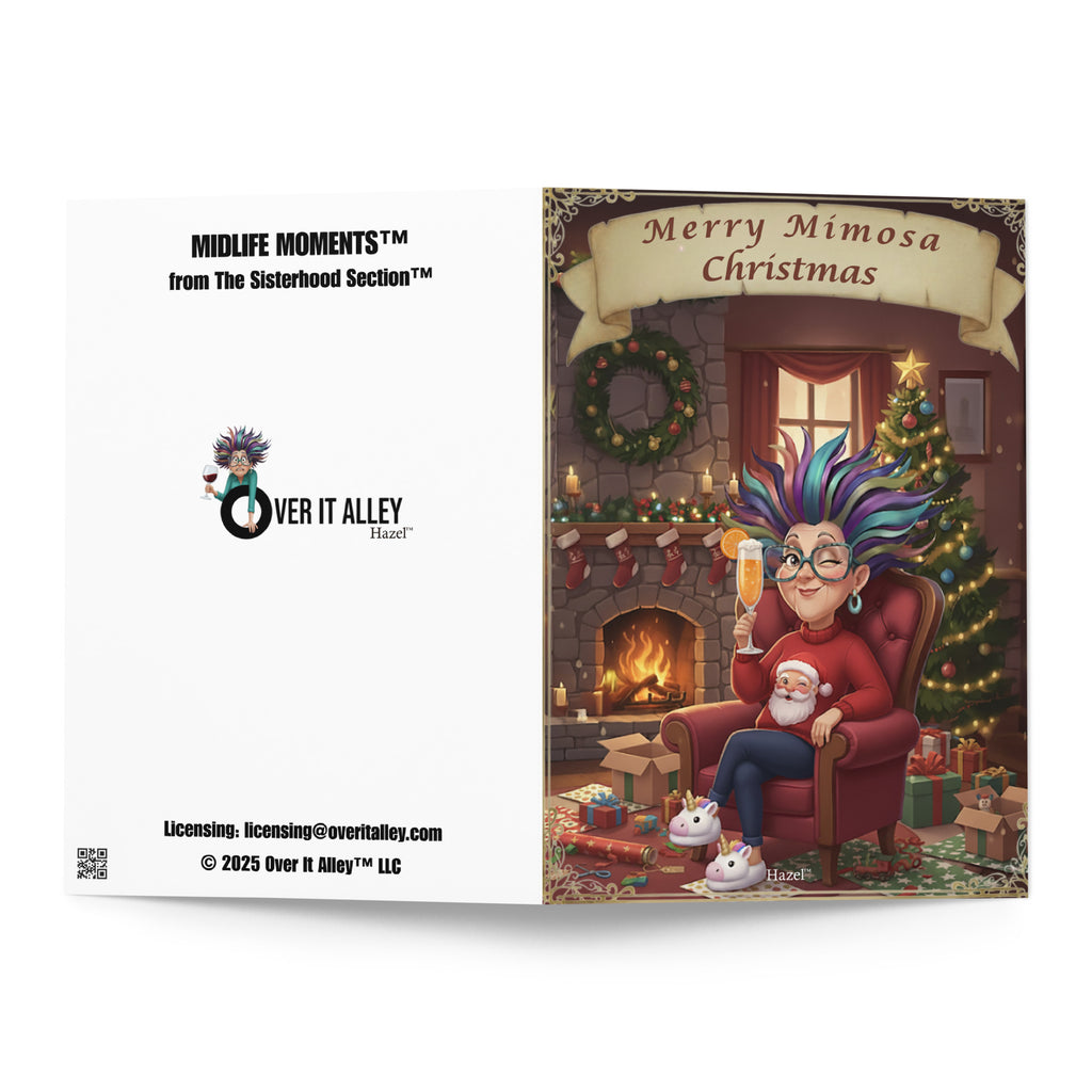 Merry Mimosa Sassy Christmas Greeting Card