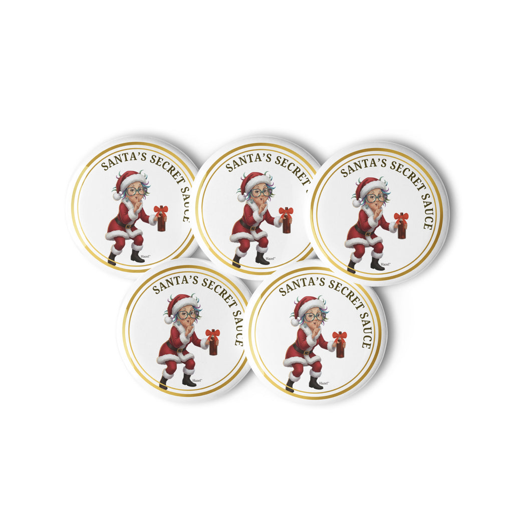 Funny Holiday Enamel Pin SANTA'S SECRET SAUCE™ Funny Wine