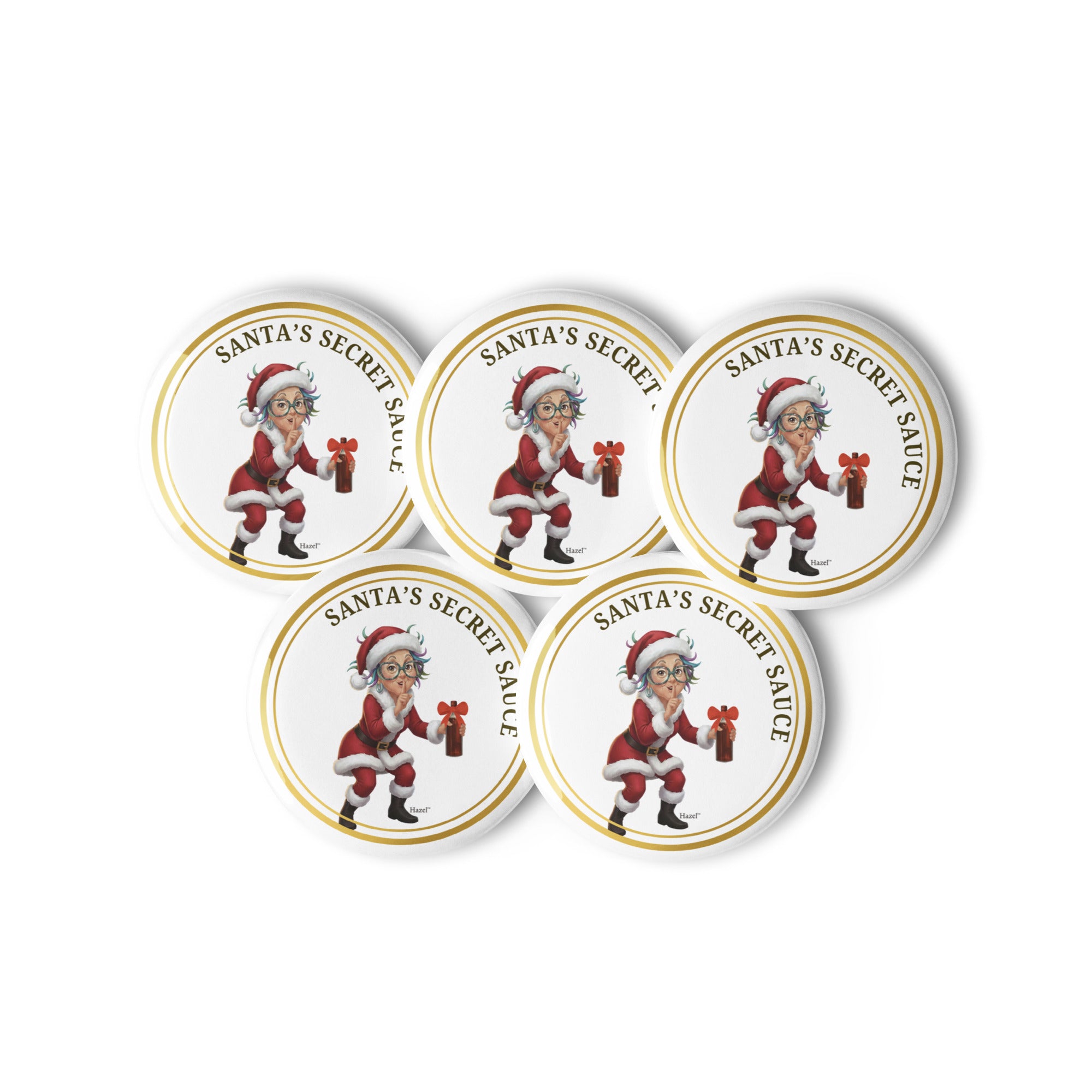 Funny Holiday Enamel Pin SANTA'S SECRET SAUCE™ Funny Wine