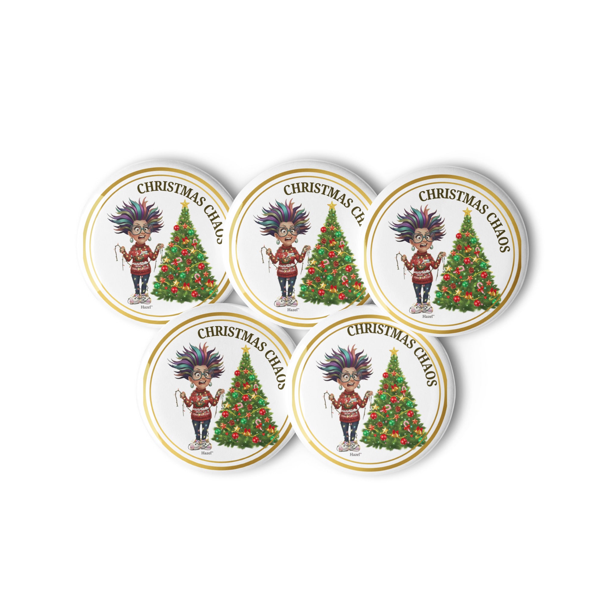 Funny Holiday Enamel Pin CHRISTMAS CHAOS™ Funny Tangled Lights