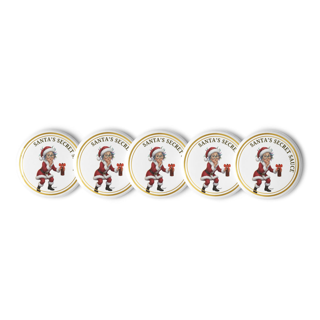 Funny Holiday Enamel Pin SANTA'S SECRET SAUCE™ Funny Wine