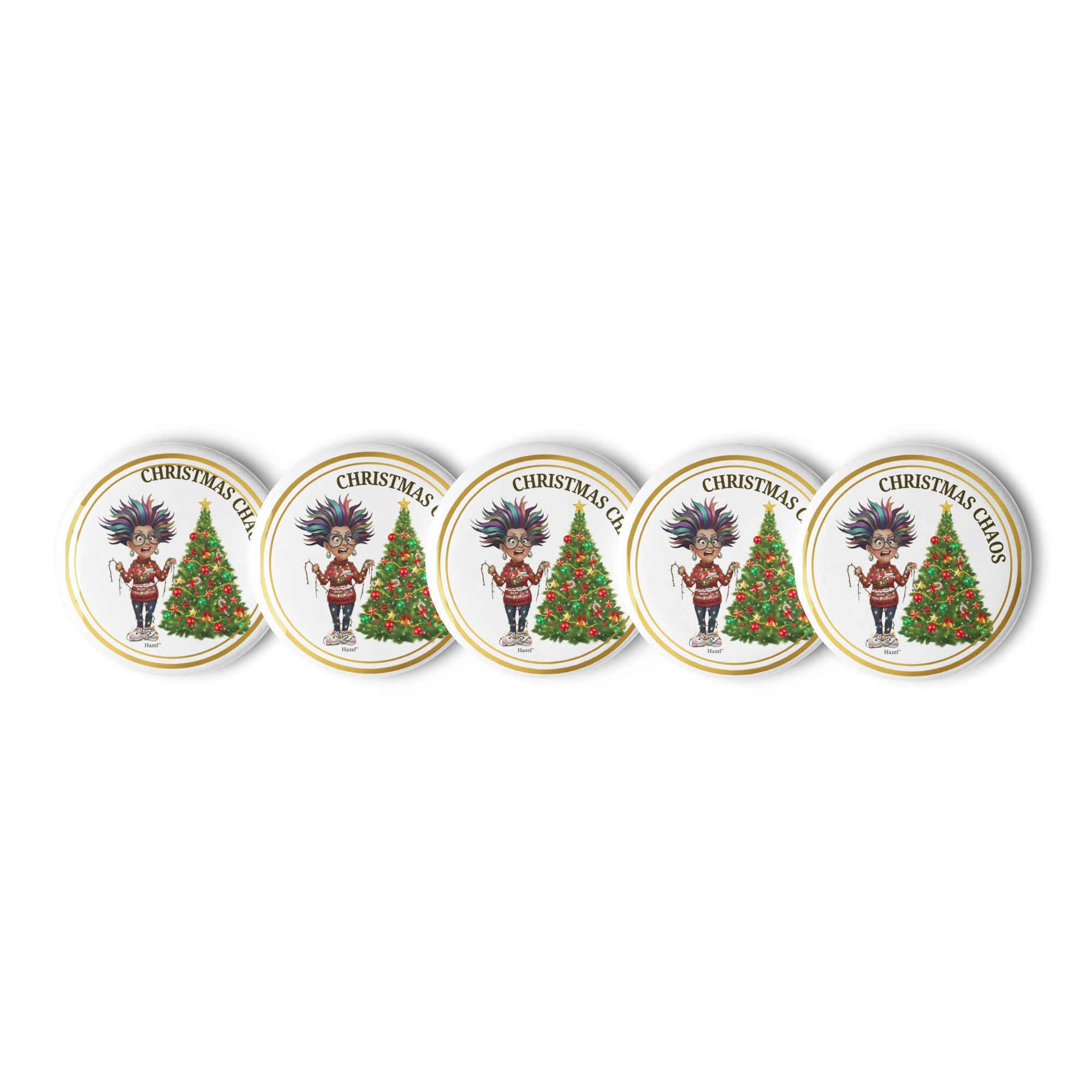Funny Holiday Enamel Pin CHRISTMAS CHAOS™ Funny Tangled Lights