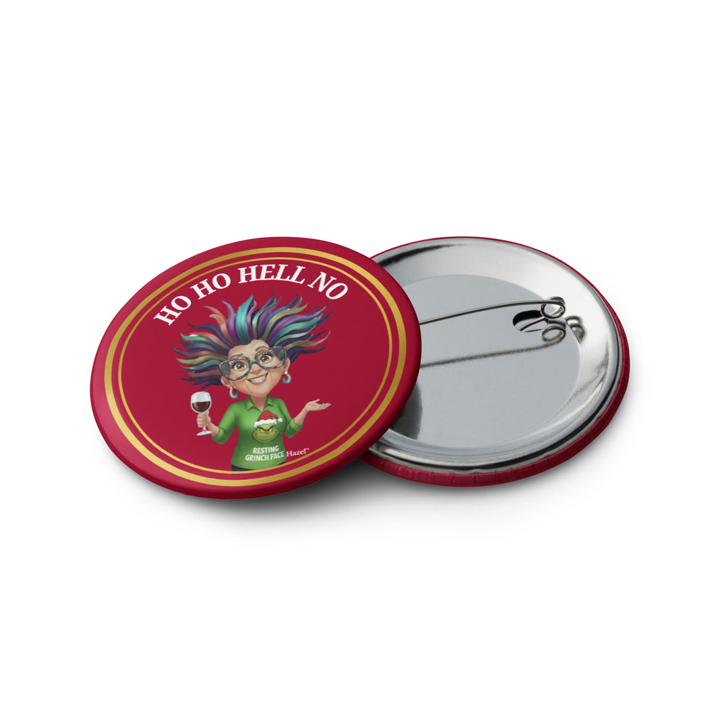 Funny Holiday Enamel Pin HO HO HELL NO™ Resting Grinch Face 