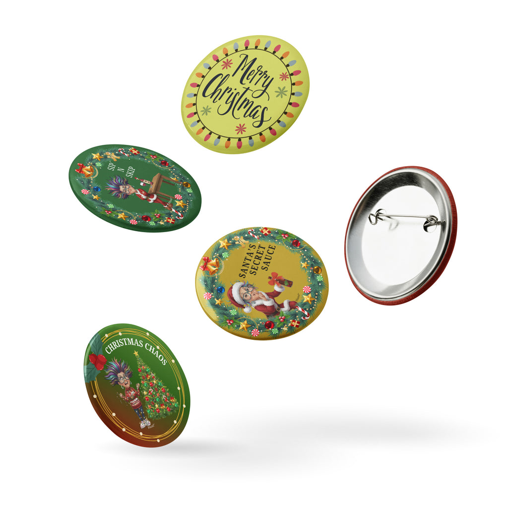 Sassy Christmas Pin Button Set-Limited Edition 5-Pack