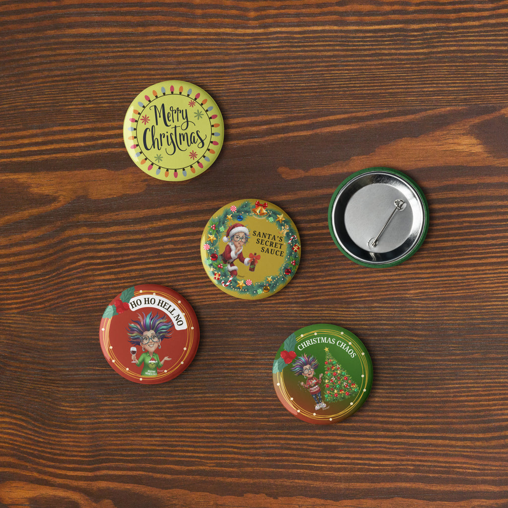 Sassy Christmas Pin Button Set-Limited Edition 5-Pack