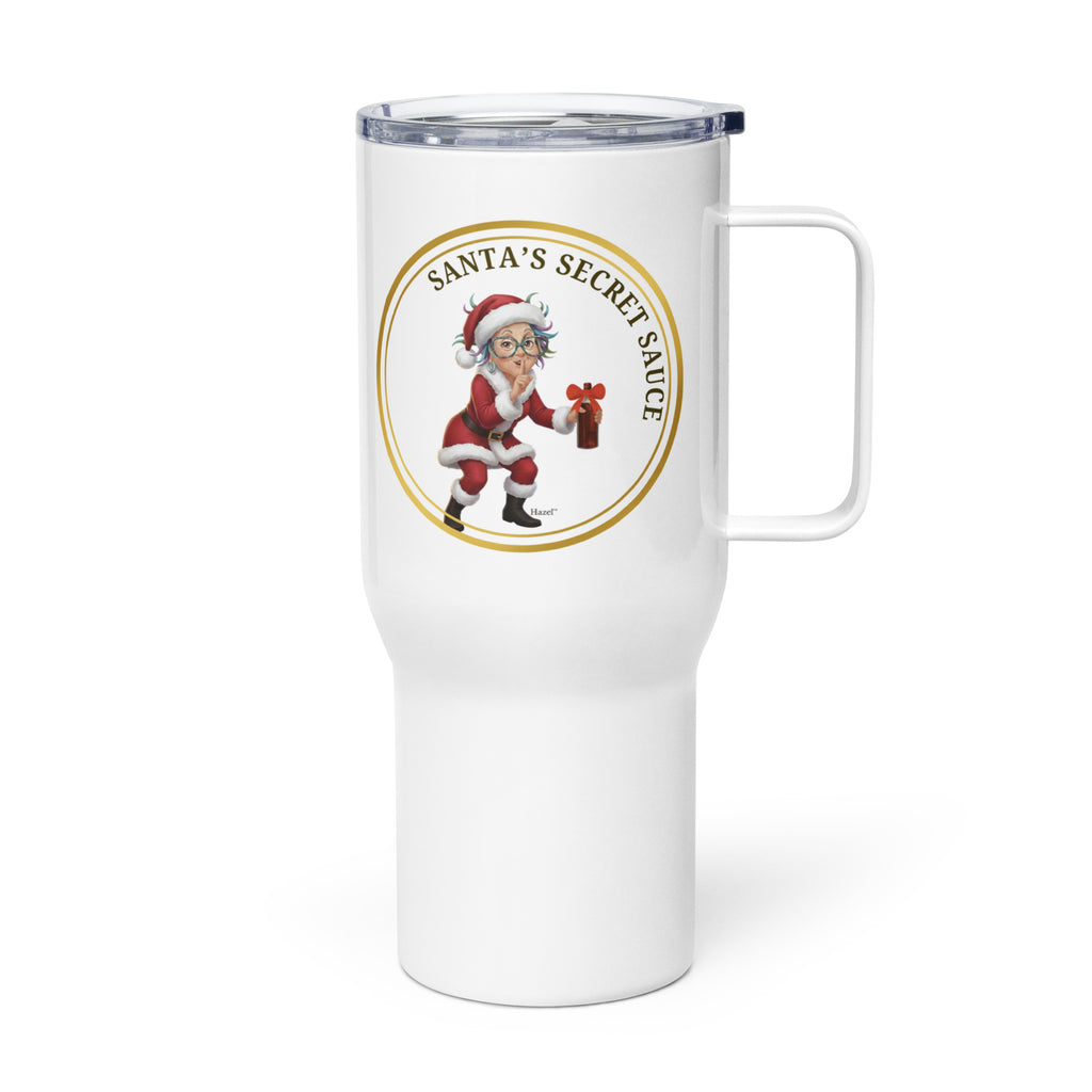Insulated Stainless Travel Mug 25oz SANTA'S SECRET SAUCE™ Wine Lover 