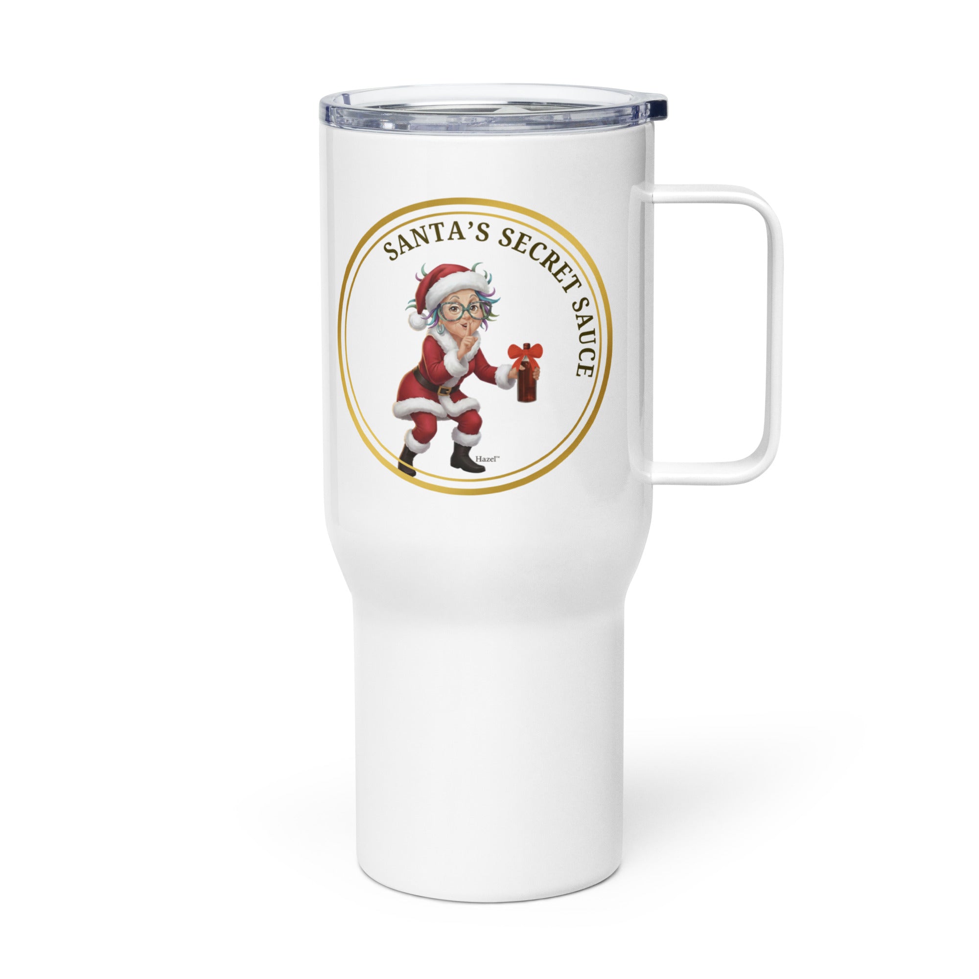 Insulated Stainless Travel Mug 25oz SANTA'S SECRET SAUCE™ Wine Lover 