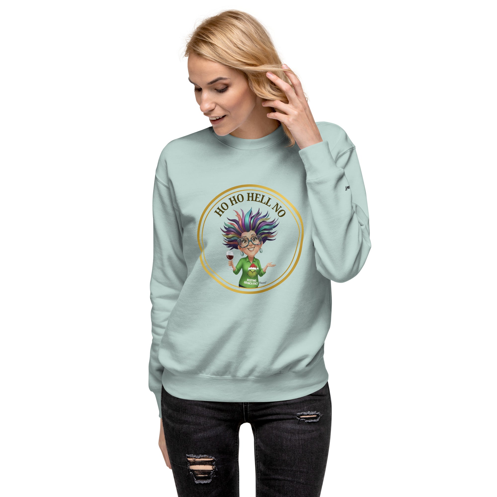 Funny Christmas Sweater - HO HO HELL NO™ - Resting Grinch Face