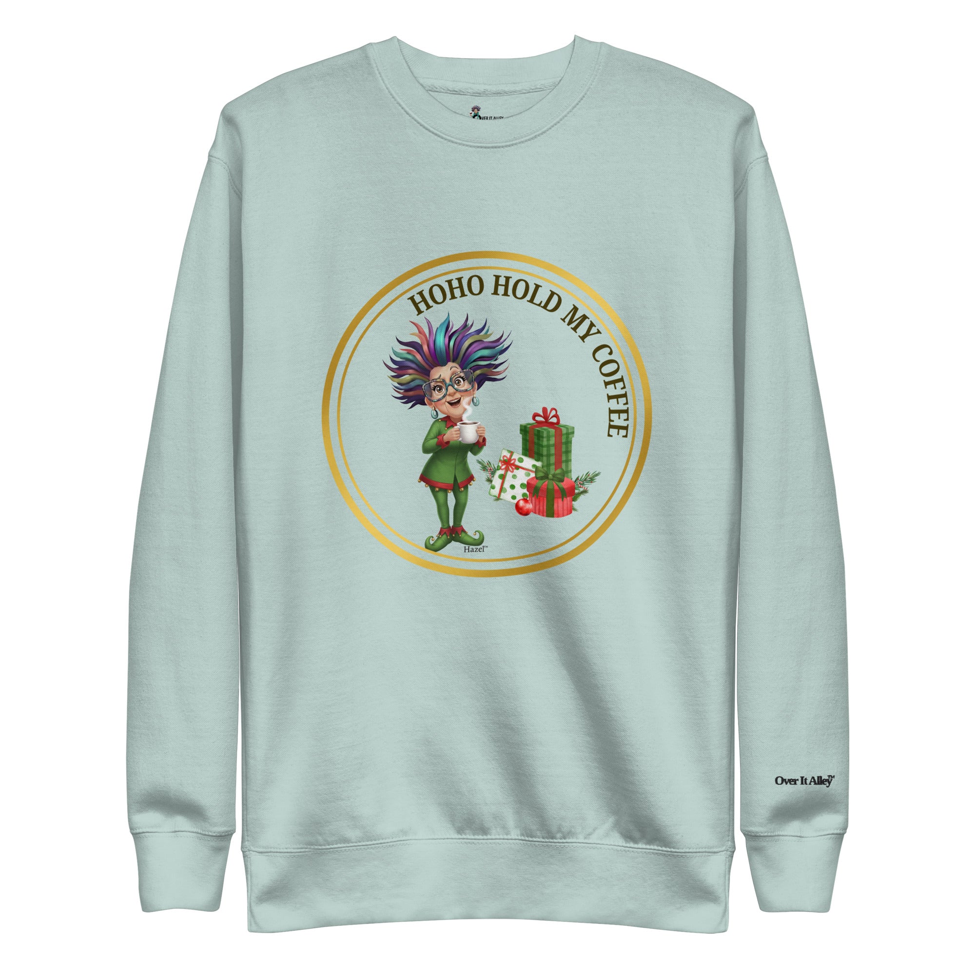 Funny Christmas Sweater - HO-HO-HOLD MY COFFEE™ - Funny Elf 