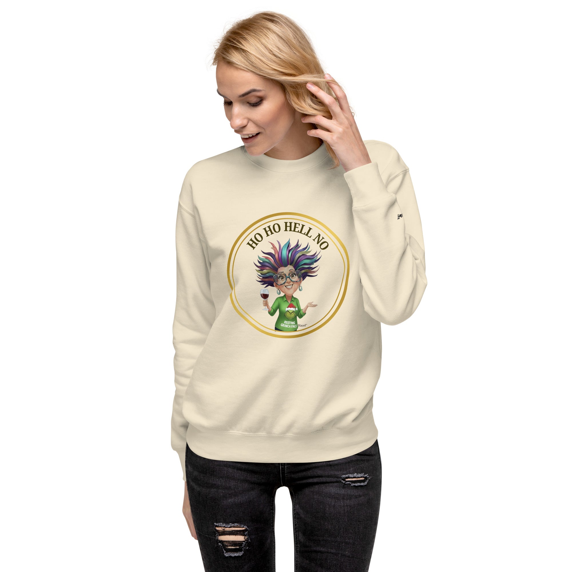 Funny Christmas Sweater - HO HO HELL NO™ - Resting Grinch Face
