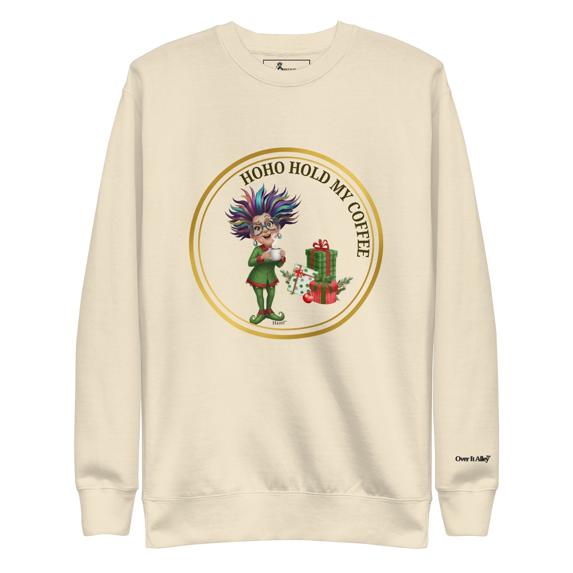Funny Christmas Sweater - HO-HO-HOLD MY COFFEE™ - Funny Elf 