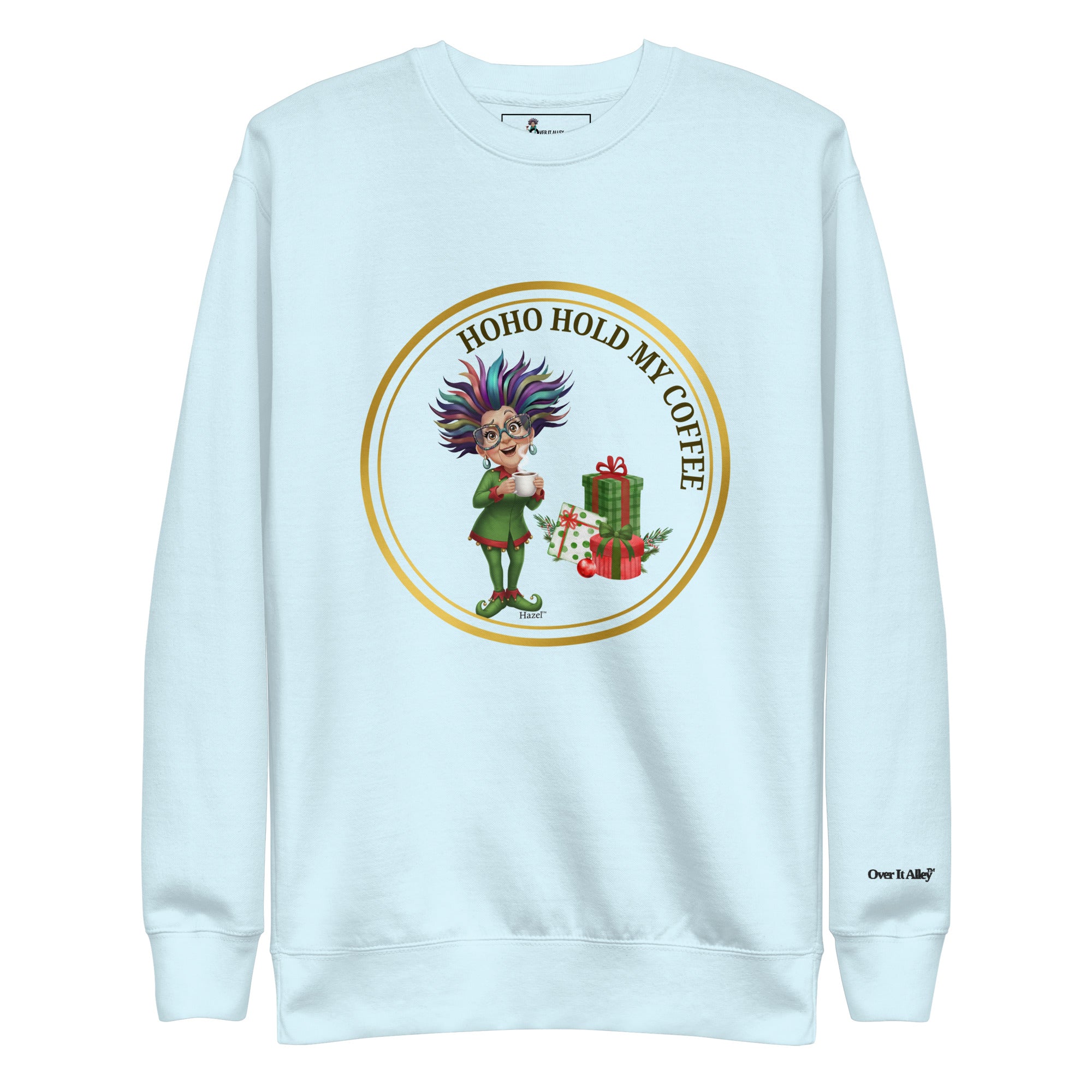 Funny Christmas Sweater - HO-HO-HOLD MY COFFEE™ - Funny Elf 