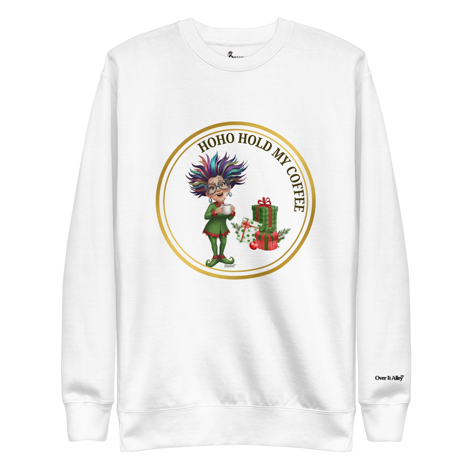 Funny Christmas Sweater - HO-HO-HOLD MY COFFEE™ - Funny Elf 