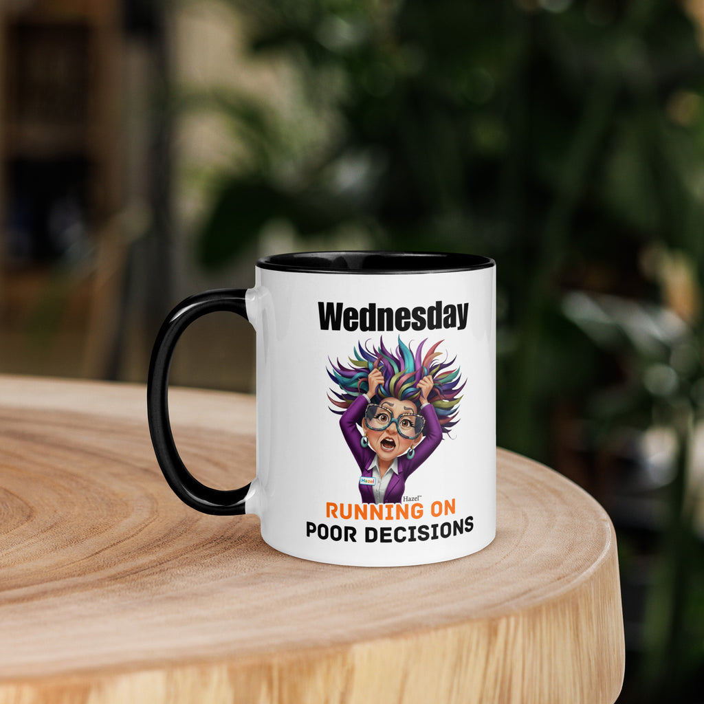 Funny Midlife Coffee Mug 11oz - Wednesday Running on Poor Decisions 