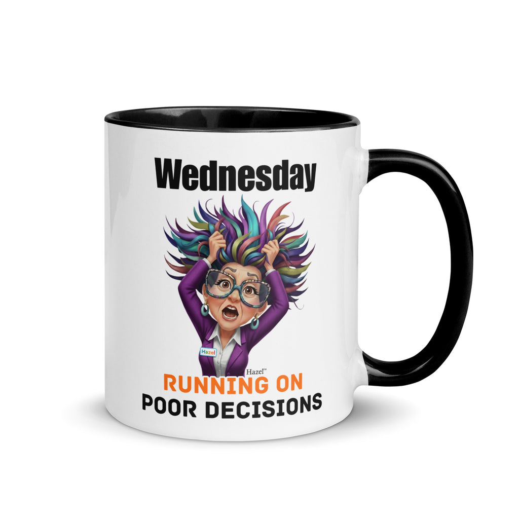 Funny Midlife Coffee Mug 11oz - Wednesday Running on Poor Decisions 