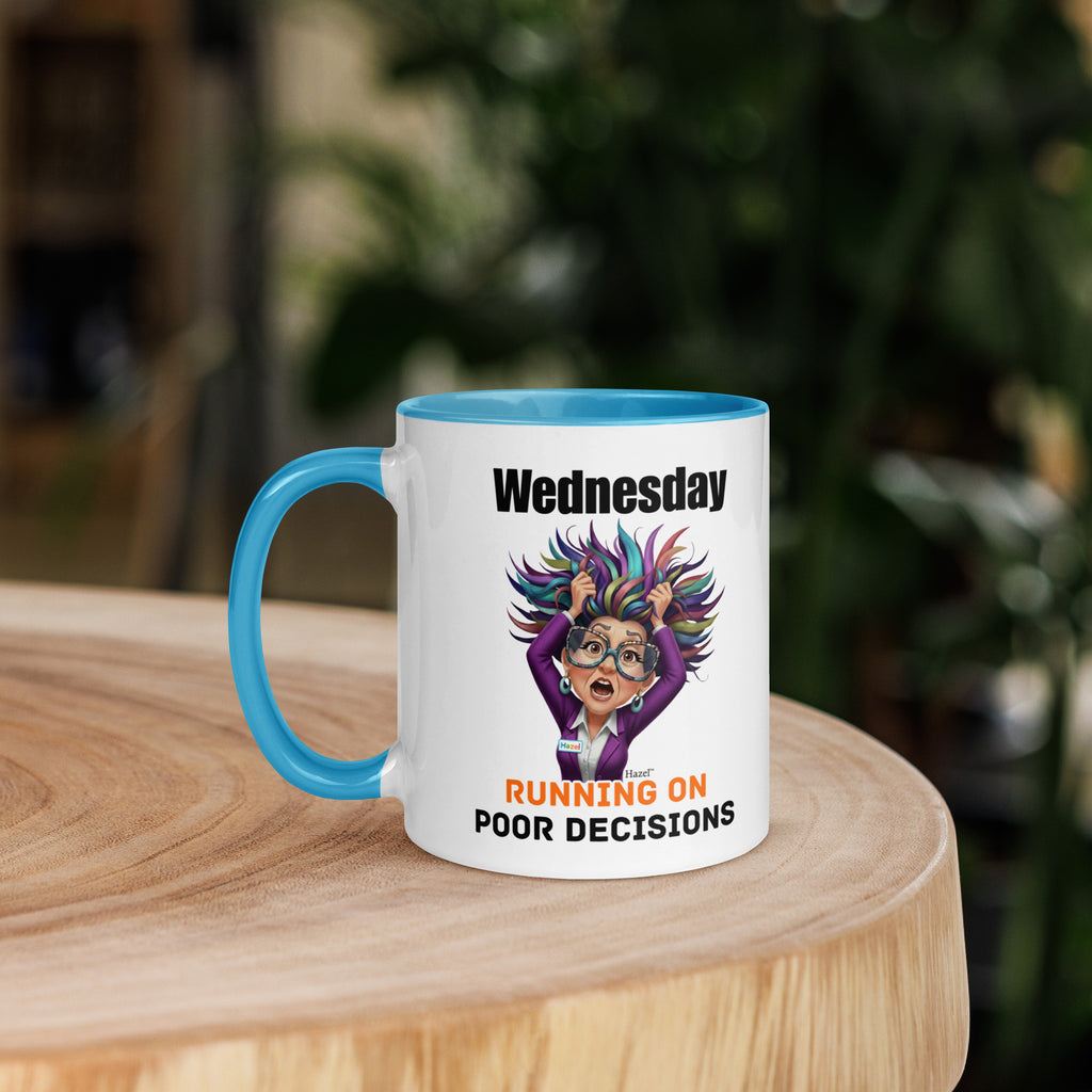 Funny Midlife Coffee Mug 11oz - Wednesday Running on Poor Decisions 