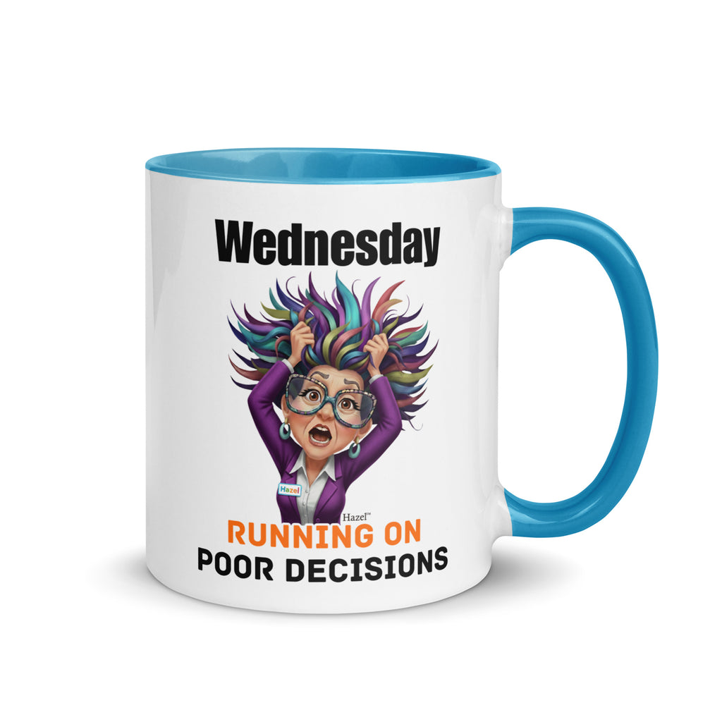 Funny Midlife Coffee Mug 11oz - Wednesday Running on Poor Decisions 