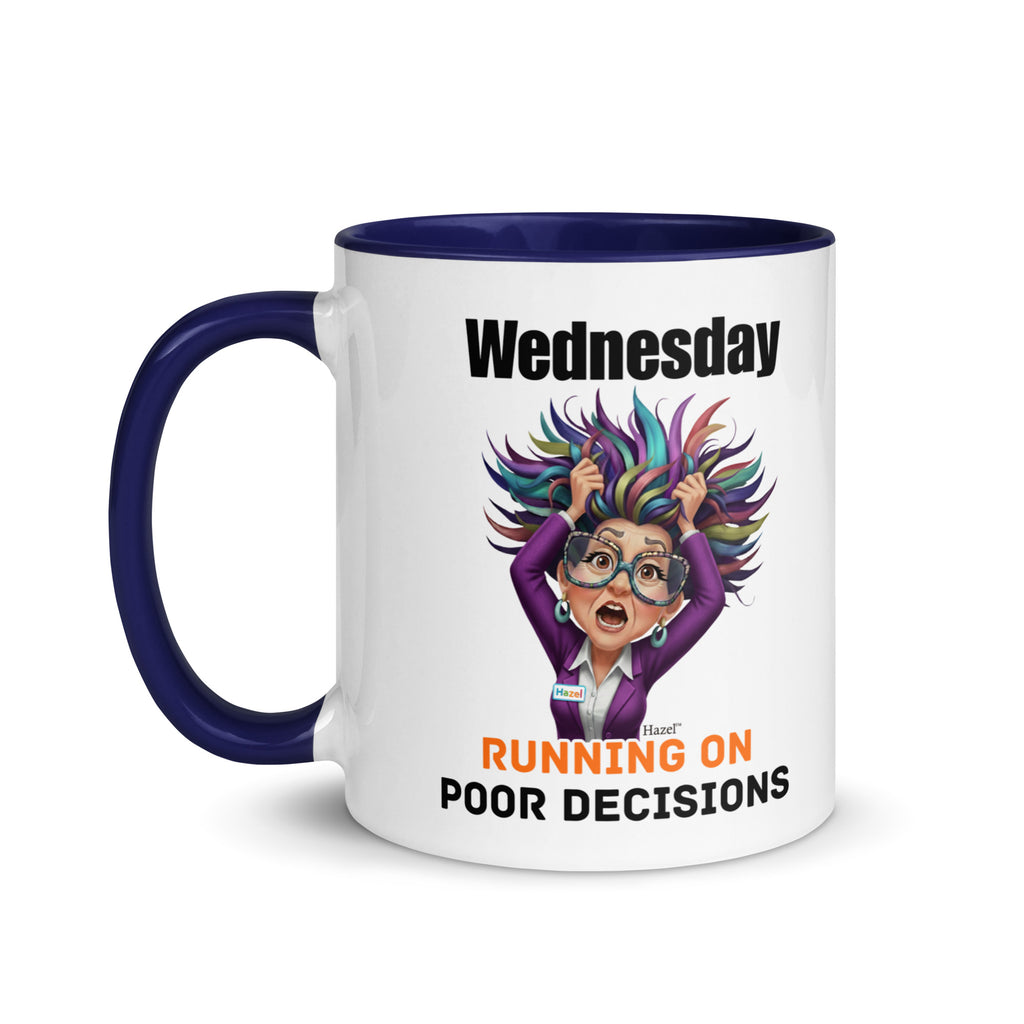 Funny Midlife Coffee Mug 11oz - Wednesday Running on Poor Decisions 
