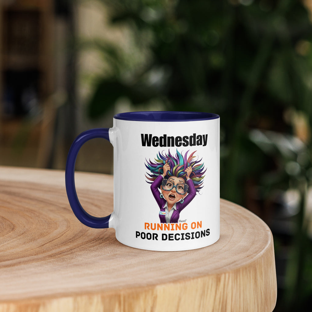 Funny Midlife Coffee Mug 11oz - Wednesday Running on Poor Decisions 