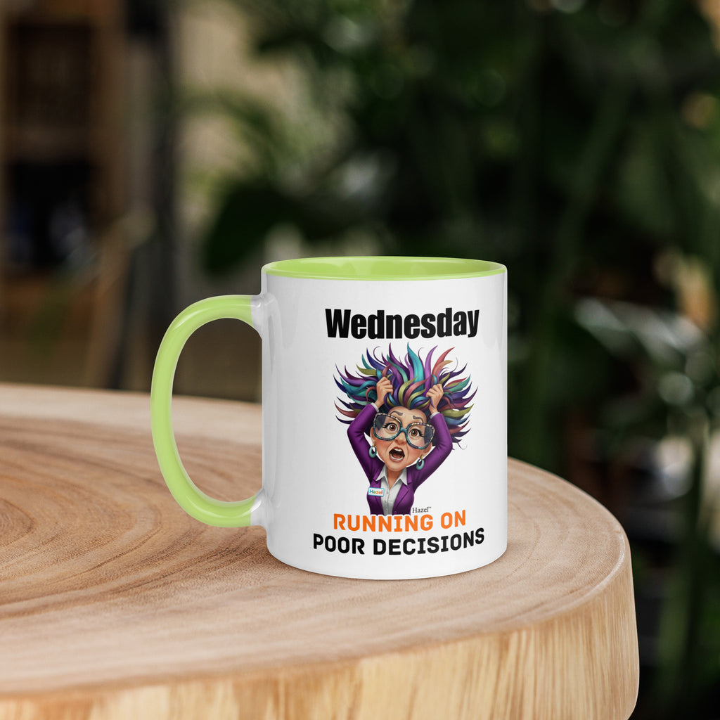 Funny Midlife Coffee Mug 11oz - Wednesday Running on Poor Decisions 