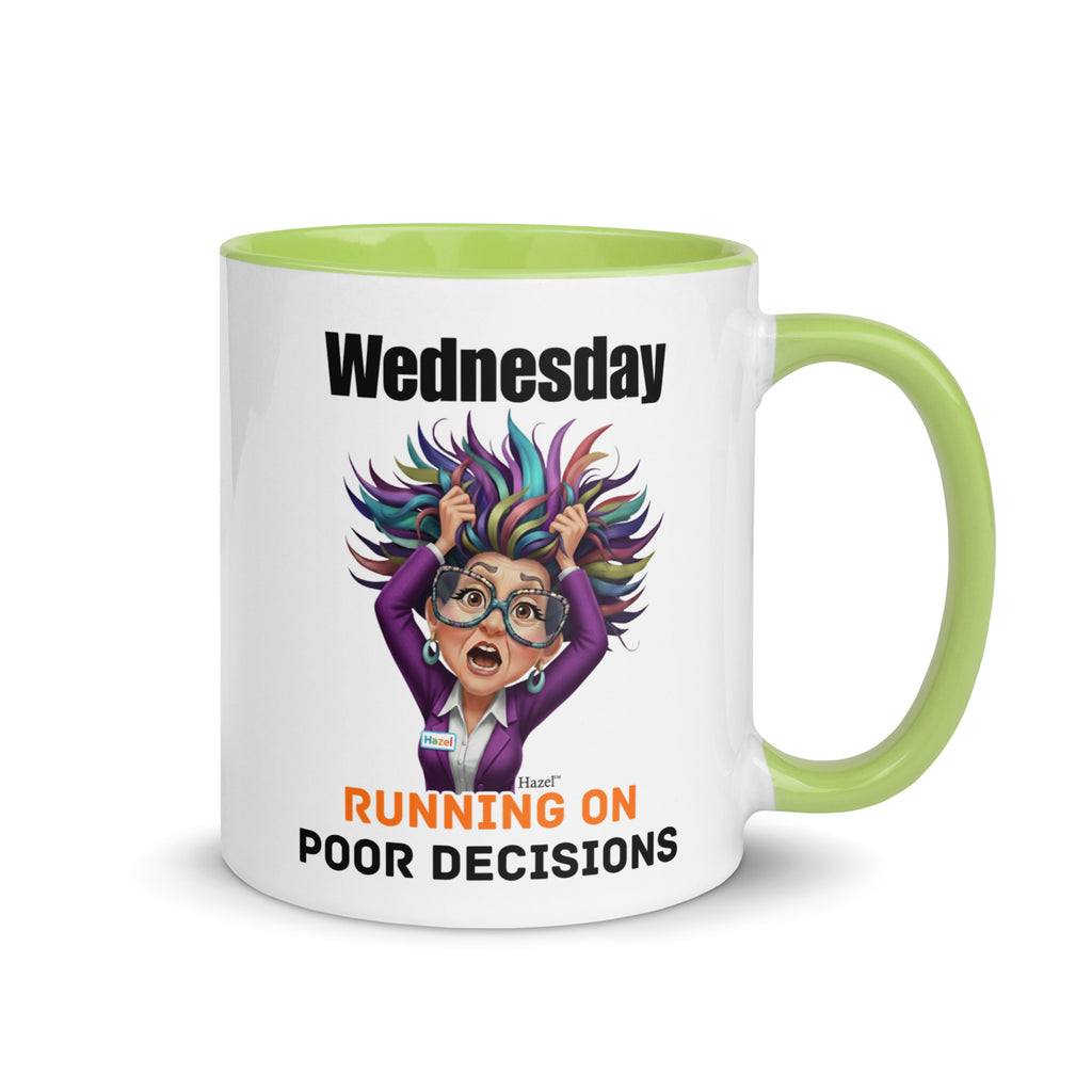 Funny Midlife Coffee Mug 11oz - Wednesday Running on Poor Decisions 
