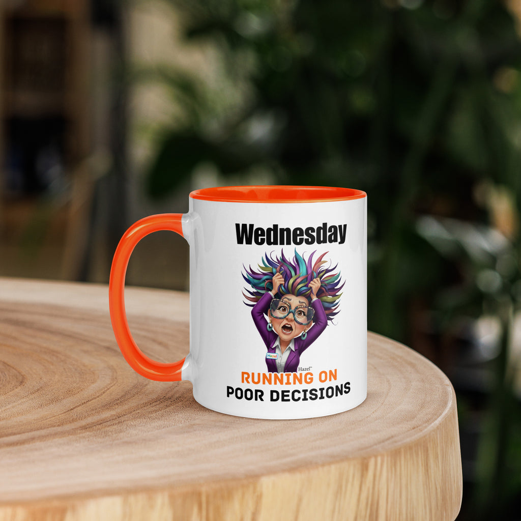 Funny Midlife Coffee Mug 11oz - Wednesday Running on Poor Decisions 