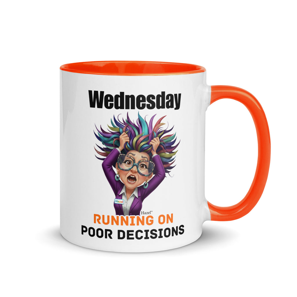 Funny Midlife Coffee Mug 11oz - Wednesday Running on Poor Decisions 