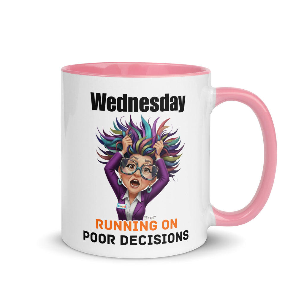 Funny Midlife Coffee Mug 11oz - Wednesday Running on Poor Decisions 
