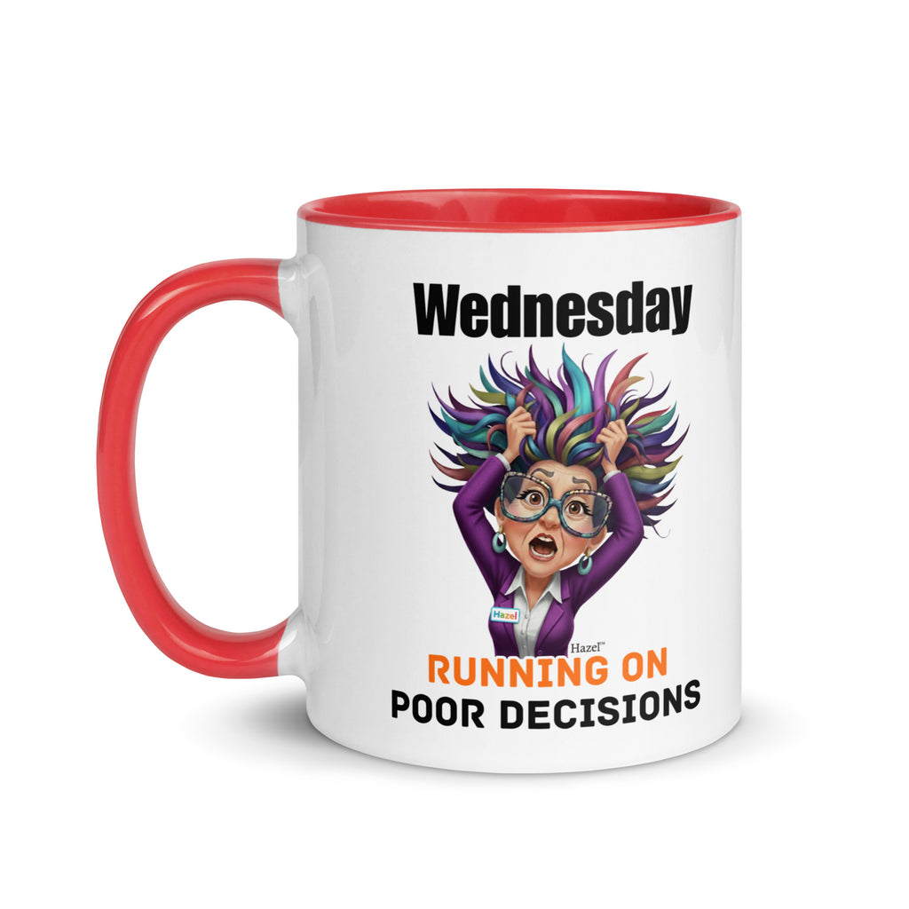 Funny Midlife Coffee Mug 11oz - Wednesday Running on Poor Decisions 