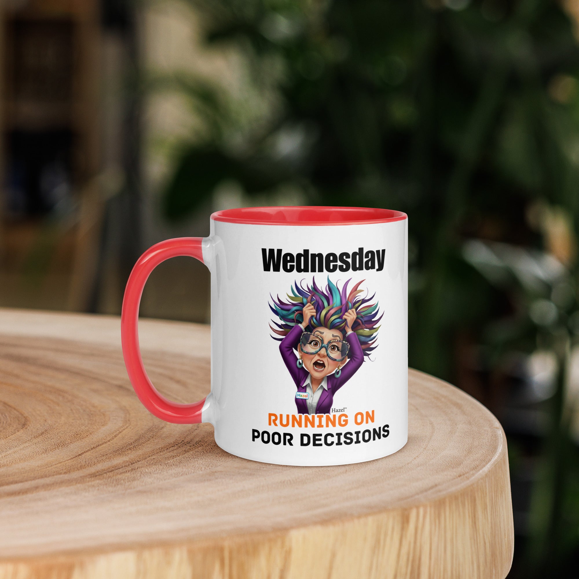 Funny Midlife Coffee Mug 11oz - Wednesday Running on Poor Decisions 