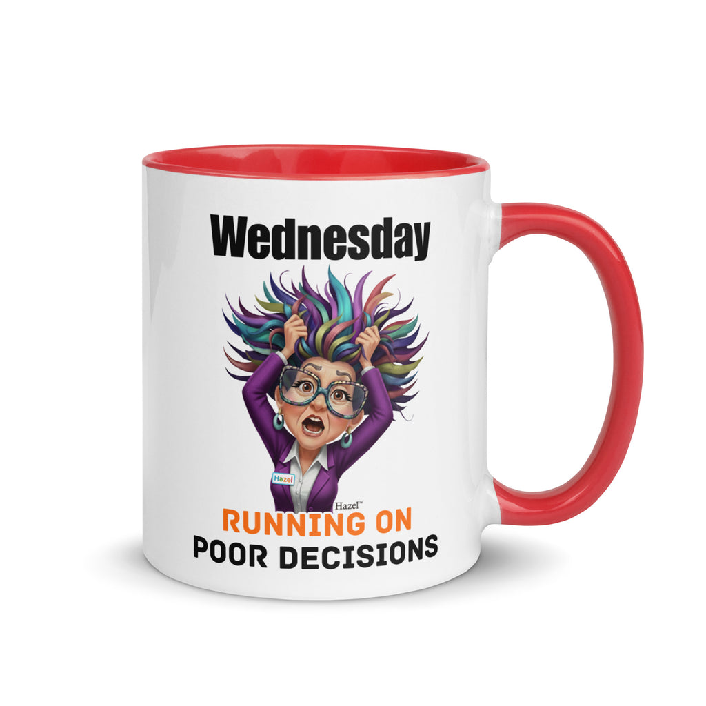 Funny Midlife Coffee Mug 11oz - Wednesday Running on Poor Decisions 