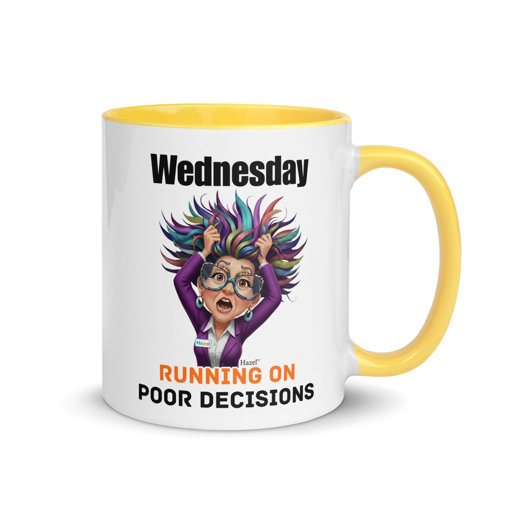 Funny Midlife Coffee Mug 11oz - Wednesday Running on Poor Decisions 