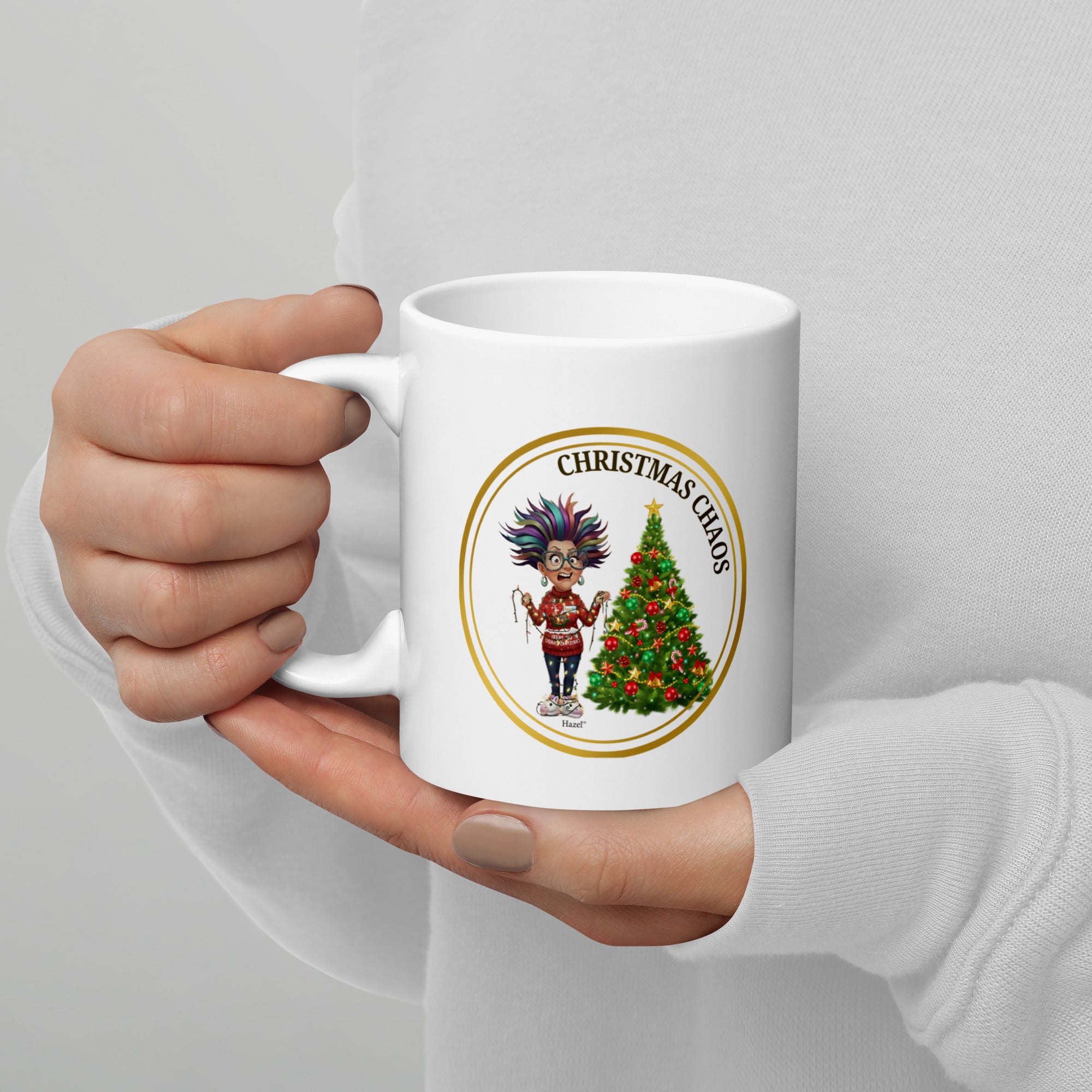 Funny Christmas Coffee Mug 11oz CHRISTMAS CHAOS™ Funny Tangled Lights