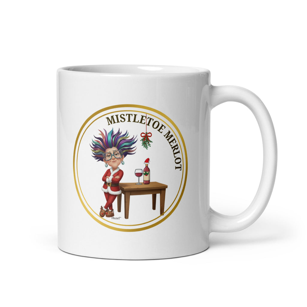 Funny Christmas Coffee Mug 11oz MISTLETOE MERLOT™ Wine Lover Gift 