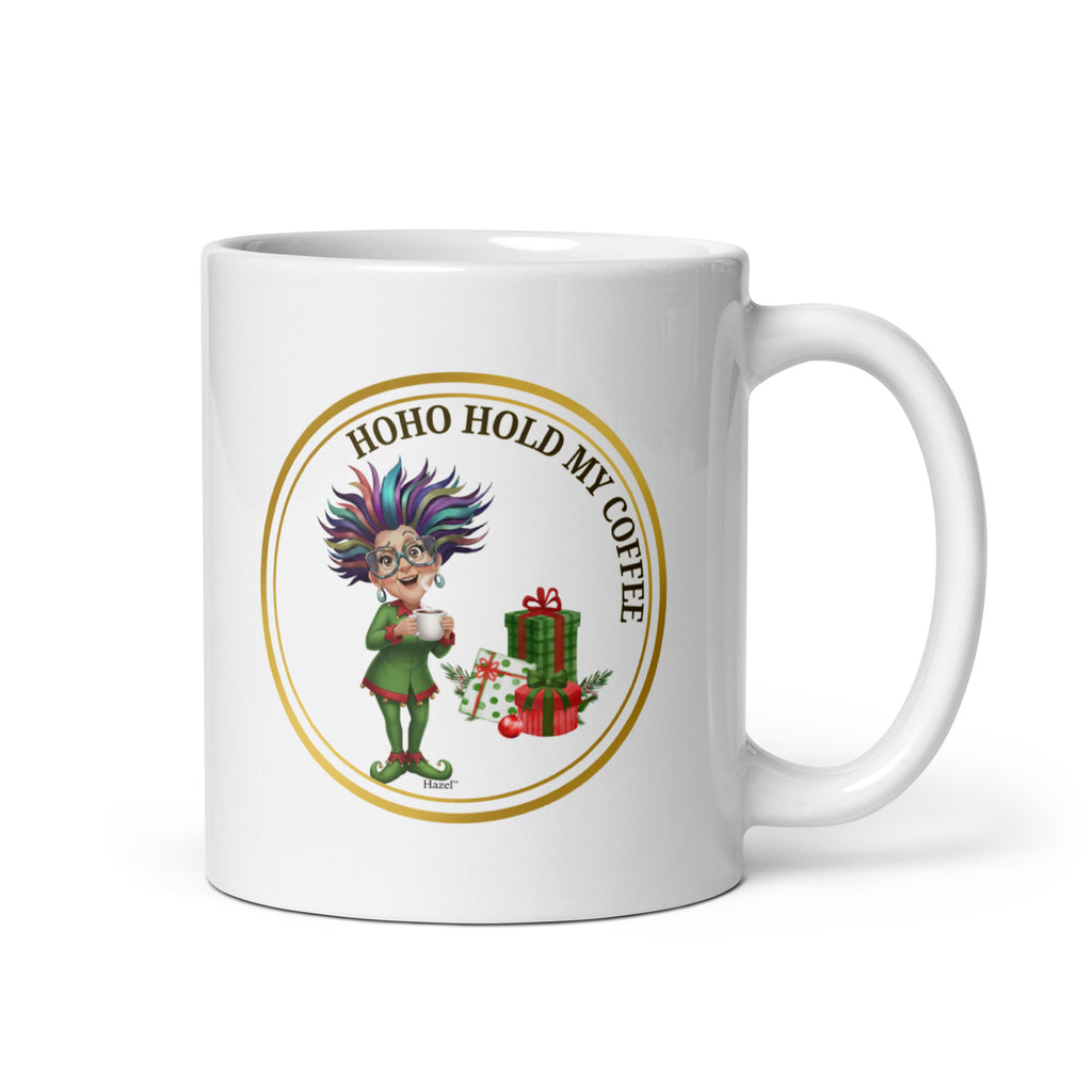 Funny Christmas Coffee Mug 11oz HO-HO-HOLD MY COFFEE™ Elf Collection