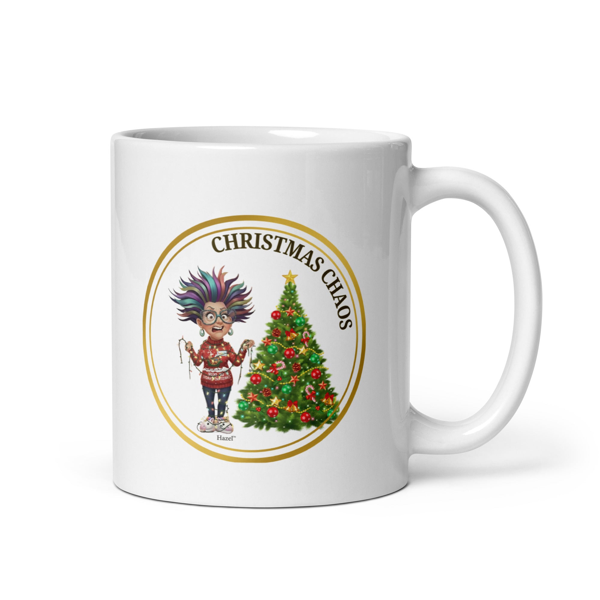 Funny Christmas Coffee Mug 11oz CHRISTMAS CHAOS™ Funny Tangled Lights