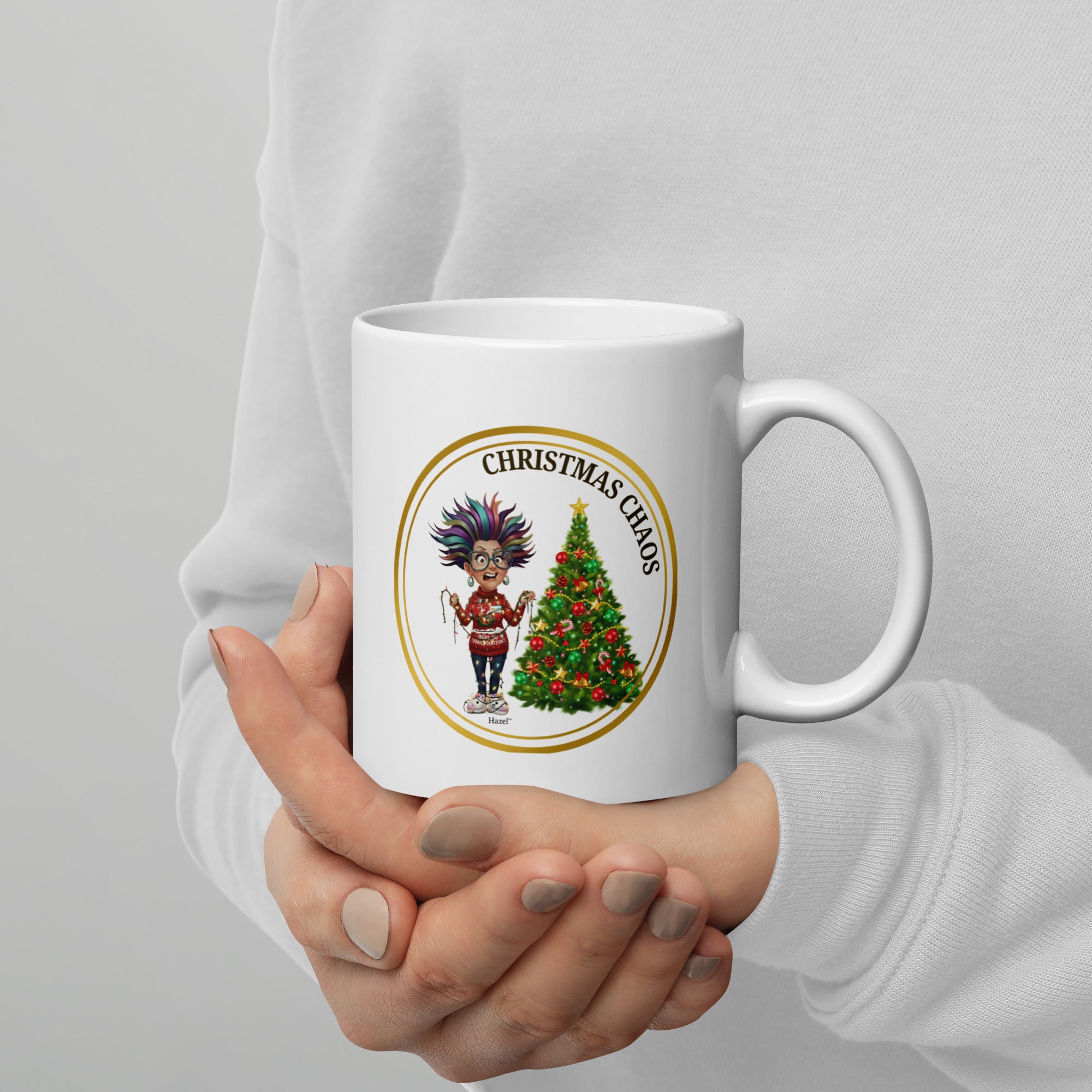 Funny Christmas Coffee Mug 11oz CHRISTMAS CHAOS™ Funny Tangled Lights