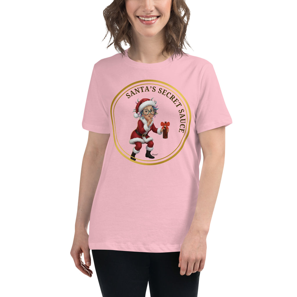 Women Crew Neck Funny Christmas Shirt SANTA'S SECRET SAUCE™ Wine Lover