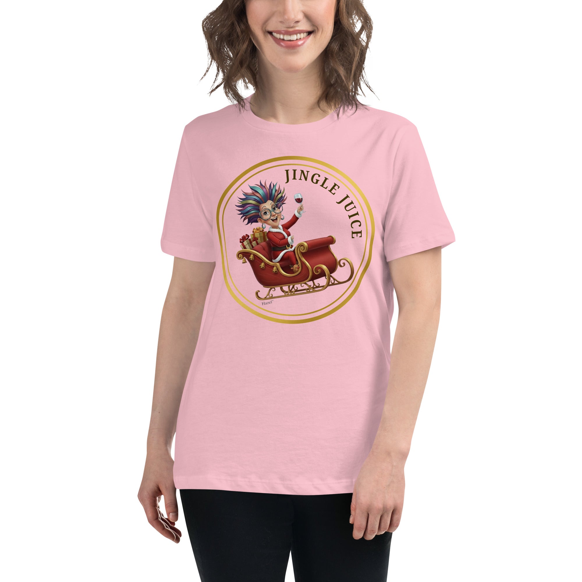Women's Crew Neck Funny Christmas T-Shirt  JINGLE JUICE™ Wine Lover