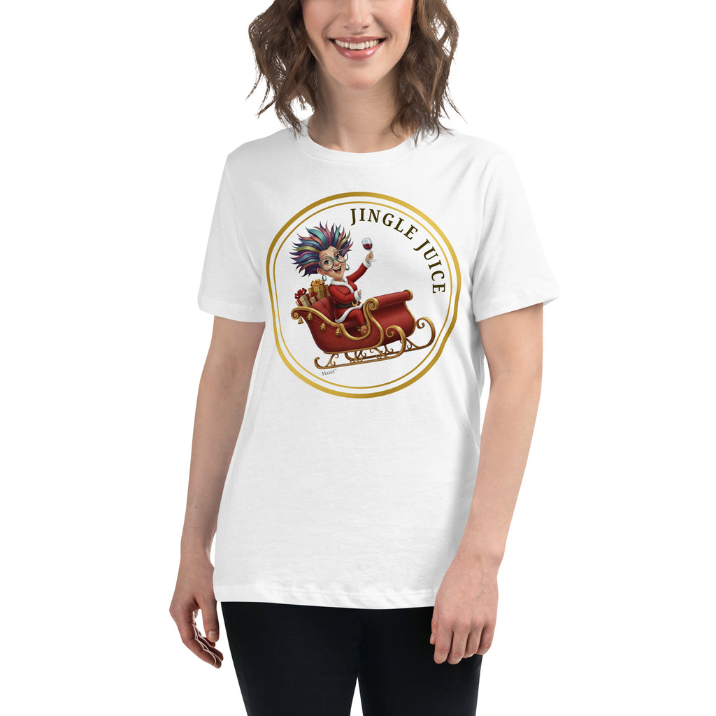 Women's Crew Neck Funny Christmas T-Shirt  JINGLE JUICE™ Wine Lover